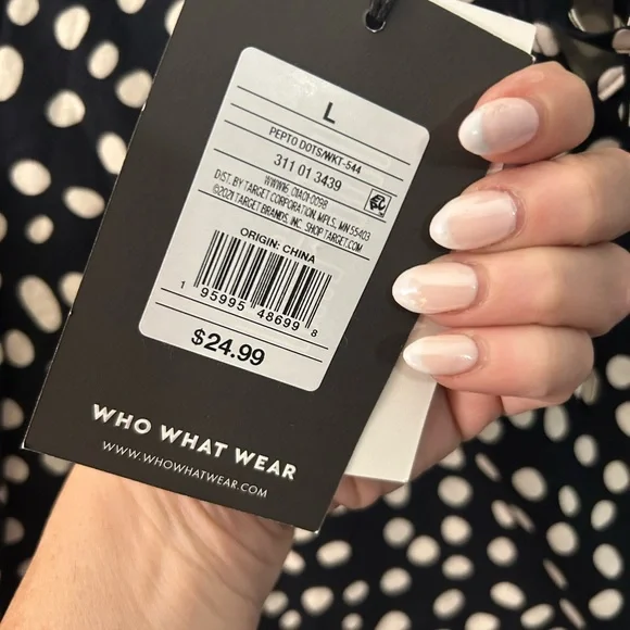 Who What Wear Black and White Polka Dot Blouse - Picture 5 of 5